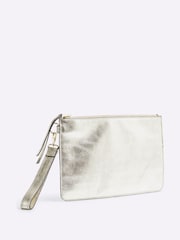 River Island Gold Metallic Leather Pouch Bag - Image 4 of 6
