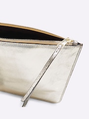 River Island Gold Metallic Leather Pouch Bag - Image 6 of 6