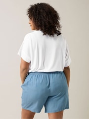 Evans Blue Washed Tencel Shorts - Image 3 of 5