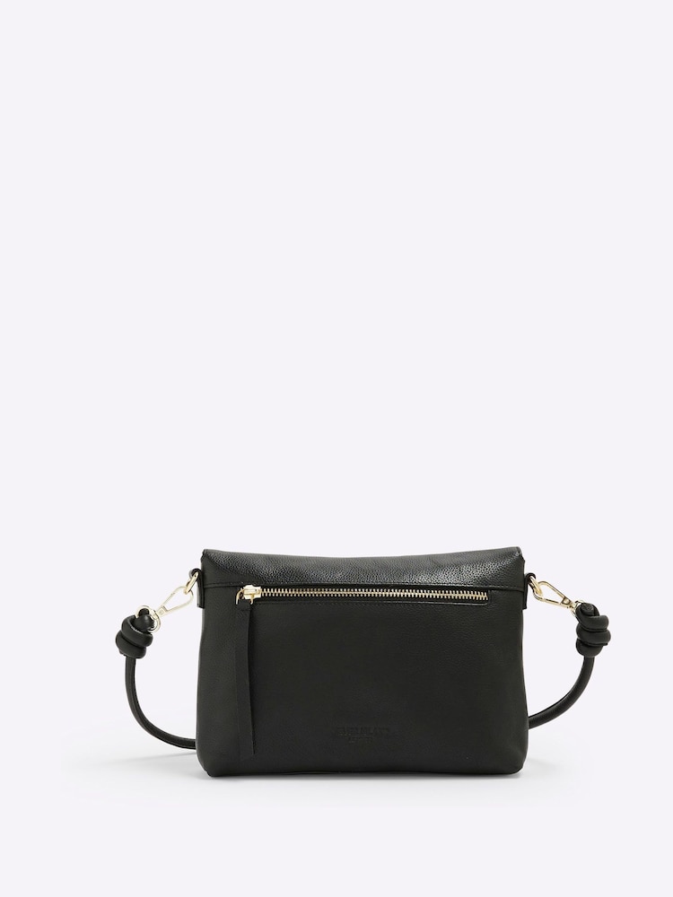 River Island Black Leather Knot Strap Cross-Body Bag - Image 2 of 6