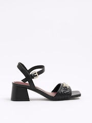 River Island Black Snaffle Blocked Heel Sandals - Image 1 of 1