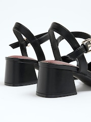 River Island Black Snaffle Blocked Heel Sandals - Image 2 of 5