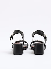 River Island Black Snaffle Blocked Heel Sandals - Image 4 of 5