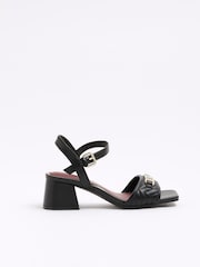 River Island Black Snaffle Blocked Heel Sandals - Image 5 of 10