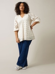 Evans Half Placket White Top - Image 2 of 6
