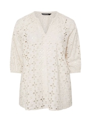 Evans Half Placket White Top - Image 6 of 6