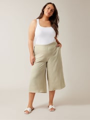 Evans Natural Wide Leg Culottes - Image 2 of 4