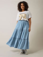 Evans Blue Tencel Boho Skirt - Image 2 of 5