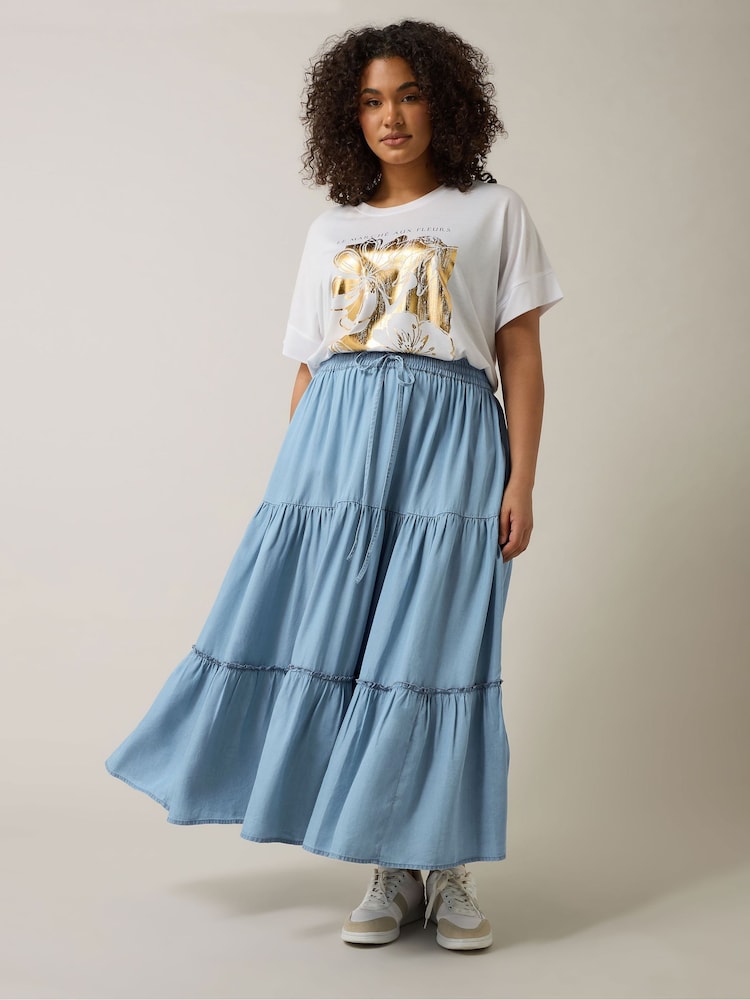 Evans Blue Tencel Boho Skirt - Image 2 of 5
