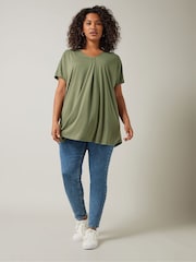 Evans Green Pleated Front Modal Rich Top - Image 2 of 4
