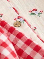 Қызыл/Крем түсті - Пижама арқылы тоқылған түйме (9ай-10жыл) - 8суретінің 6 суреті