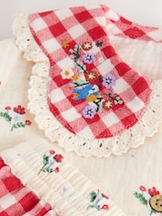 Қызыл/Крем түсті - Пижама арқылы тоқылған түйме (9ай-10жыл) - 8суретінің 8 суреті