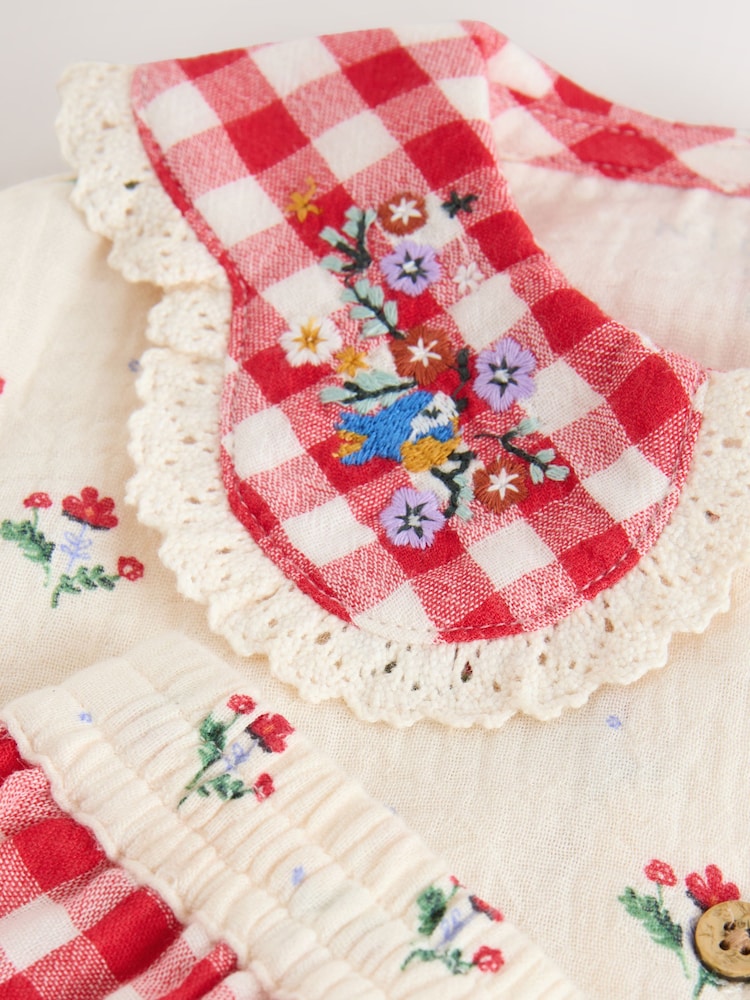 Қызыл/Крем түсті - Пижама арқылы тоқылған түйме (9ай-10жыл) - 8суретінің 8 суреті Қызыл/Крем түсті - Пижама арқылы тоқылған түйме (9ай-10жыл) - 8суретінің 8 суреті