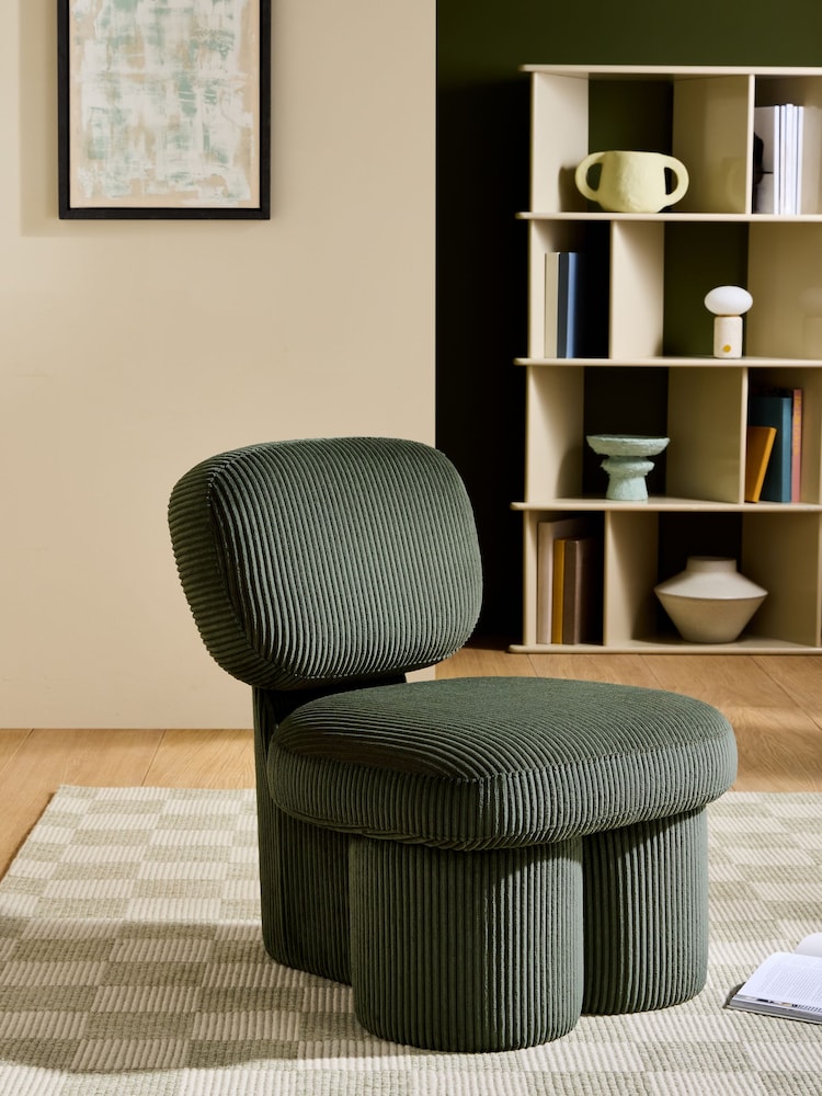 MADE.COM Forest Green Corduroy Thea Accent Chair - Image 1 of 5