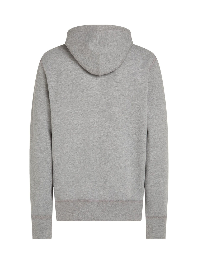 Tommy Hilfiger Grey Fleece Drawstring Hoodie - Image 6 of 6