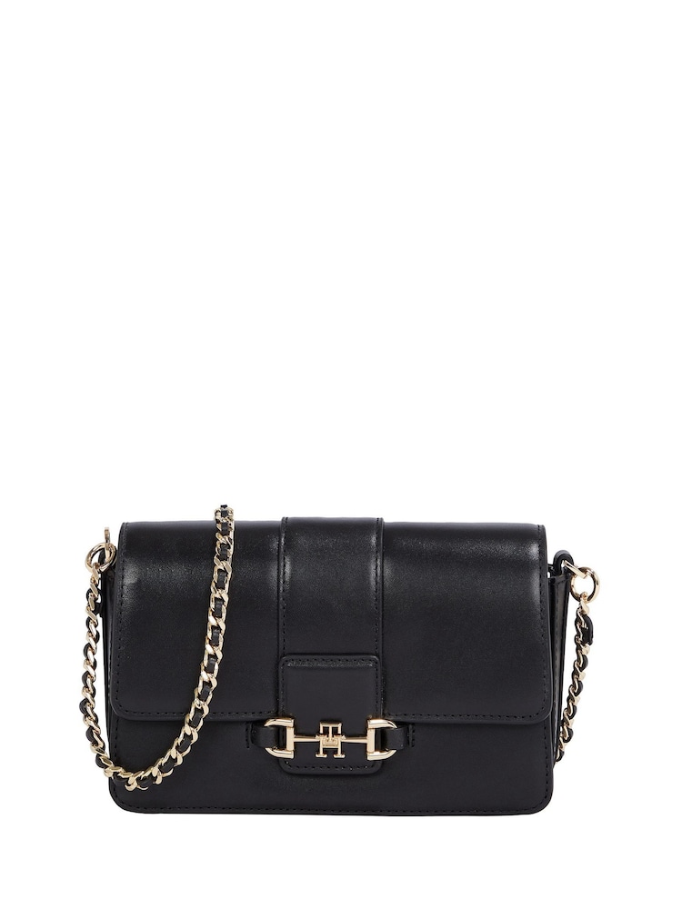 Tommy Hilfiger Black Heritage Leather Cross-Body Bag - Image 1 of 5