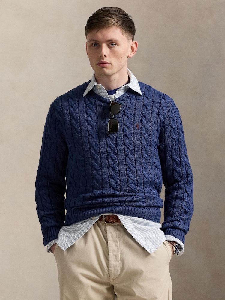 Polo Ralph Lauren Blue Long SLeeve Driver Long SLeeve Pullover Jumper - Image 1 of 7