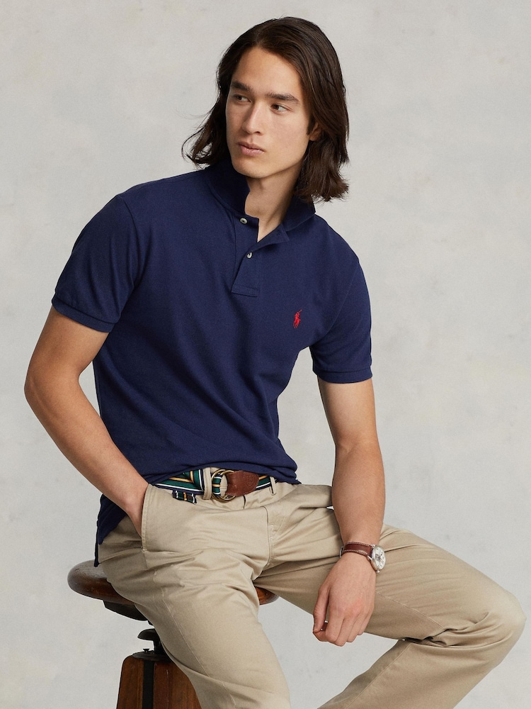 Polo Ralph Lauren Blue Short Sleeve Mesh Polo Shirt - Image 1 of 5