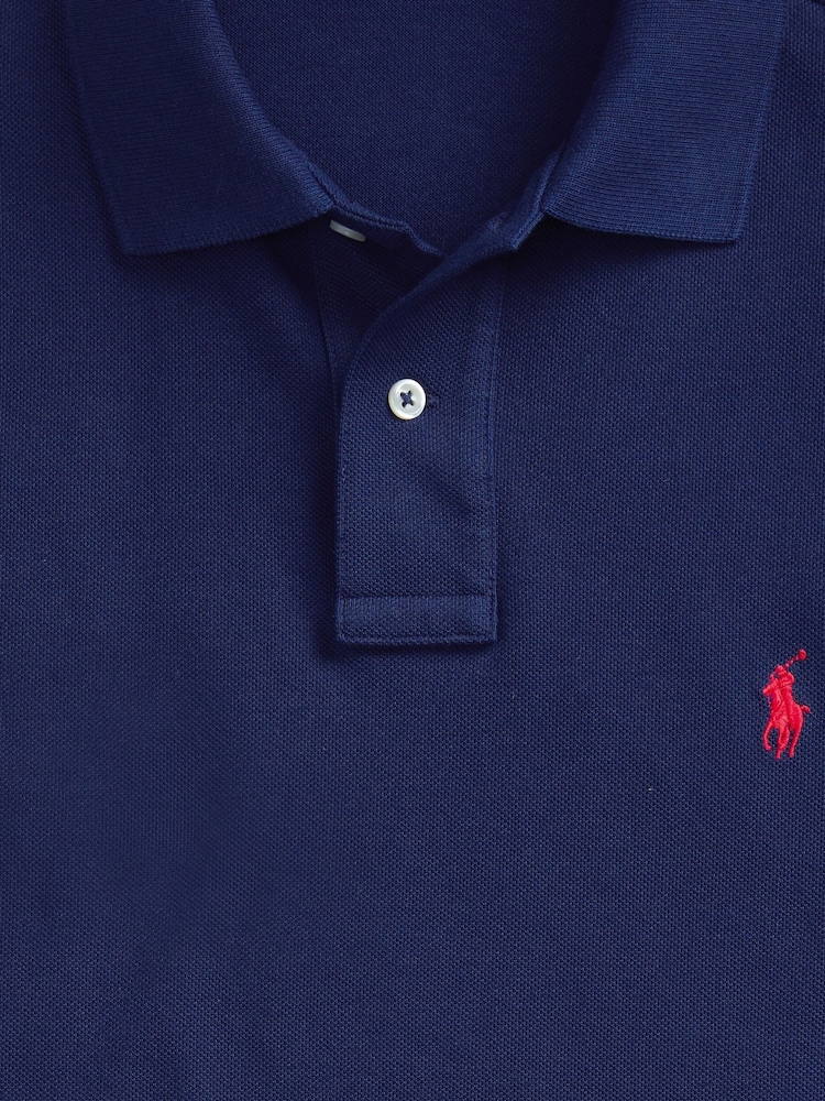 Polo Ralph Lauren Blue Short Sleeve Mesh Polo Shirt - Image 5 of 5