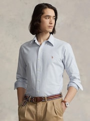 Polo Ralph Lauren Blue & White Stripe Long Sleeve Custom Fit Oxford Shirt - Image 1 of 8