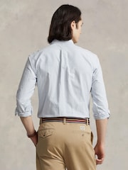 Polo Ralph Lauren Blue & White Stripe Long Sleeve Custom Fit Oxford Shirt - Image 3 of 8