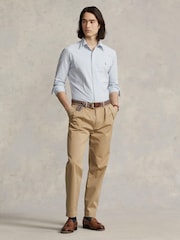 Polo Ralph Lauren Blue & White Stripe Long Sleeve Custom Fit Oxford Shirt - Image 4 of 8