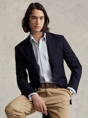 Polo Ralph Lauren Blue & White Stripe Long Sleeve Custom Fit Oxford Shirt - Image 5 of 8