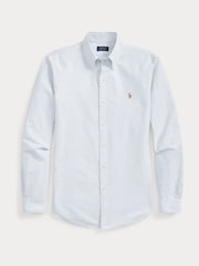 Polo Ralph Lauren Blue & White Stripe Long Sleeve Custom Fit Oxford Shirt - Image 7 of 8