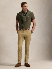 Polo Ralph Lauren Khaki Short Sleeve Mesh Polo Shirt - Image 4 of 7