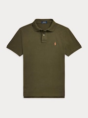 Polo Ralph Lauren Khaki Short Sleeve Mesh Polo Shirt - Image 6 of 7