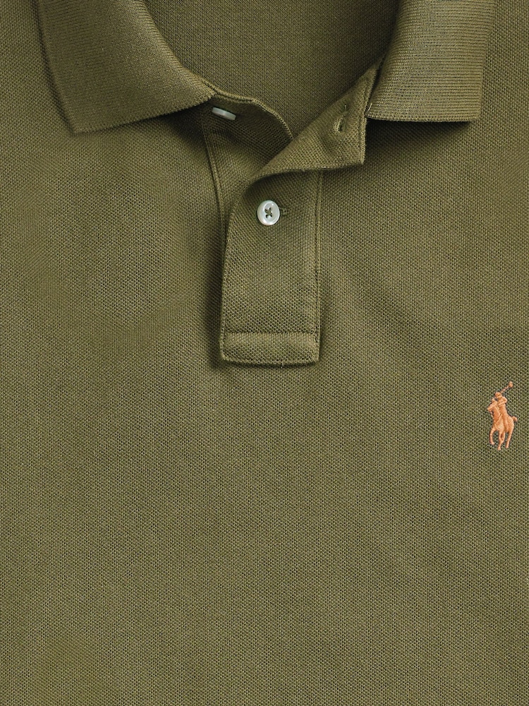 Polo Ralph Lauren Khaki Short Sleeve Mesh Polo Shirt - Image 7 of 7