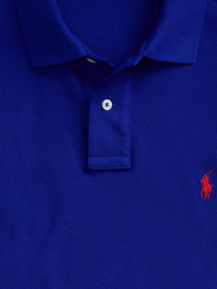 Polo Ralph Lauren Royal Blue Short Sleeve Mesh Polo Shirt - Image 5 of 5