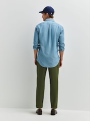 Polo Ralph Lauren Light Denim Blue Long Sleeve Custom Fit Oxford Shirt - Image 5 of 6