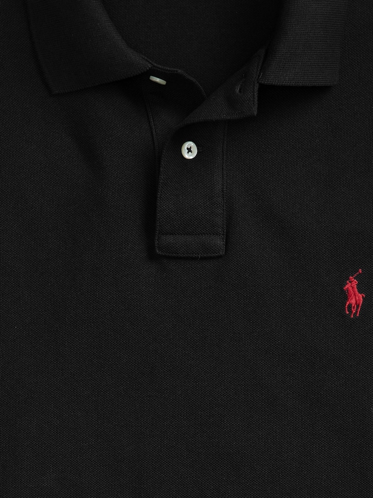 Polo Ralph Lauren Black Short Sleeve Mesh Polo Shirt - Image 5 of 5