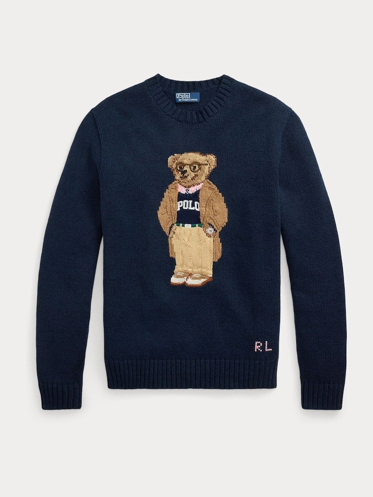 Polo Ralph Lauren Blue Long Sleeve Pullover Cotton Jumper - Image 1 of 1