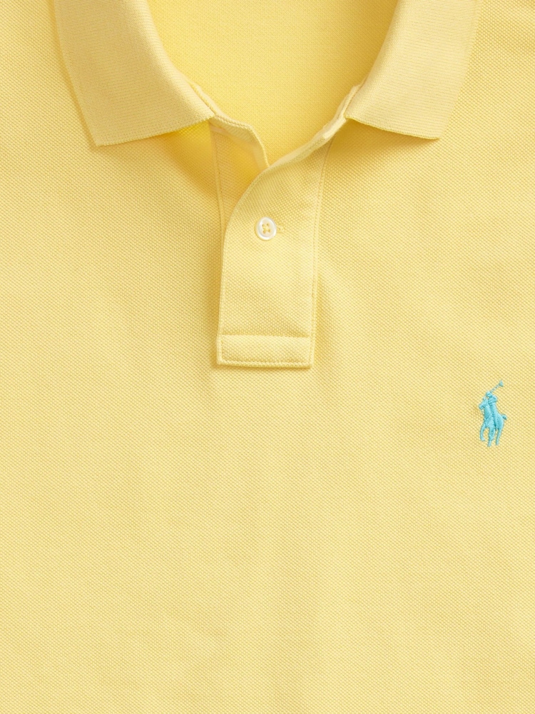 Polo Ralph Lauren Yellow Short Sleeve Mesh Polo Shirt - Image 5 of 5