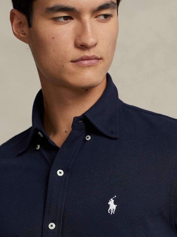 Polo Ralph Lauren Blue Long Sleeve Knit Shirt - Image 5 of 5
