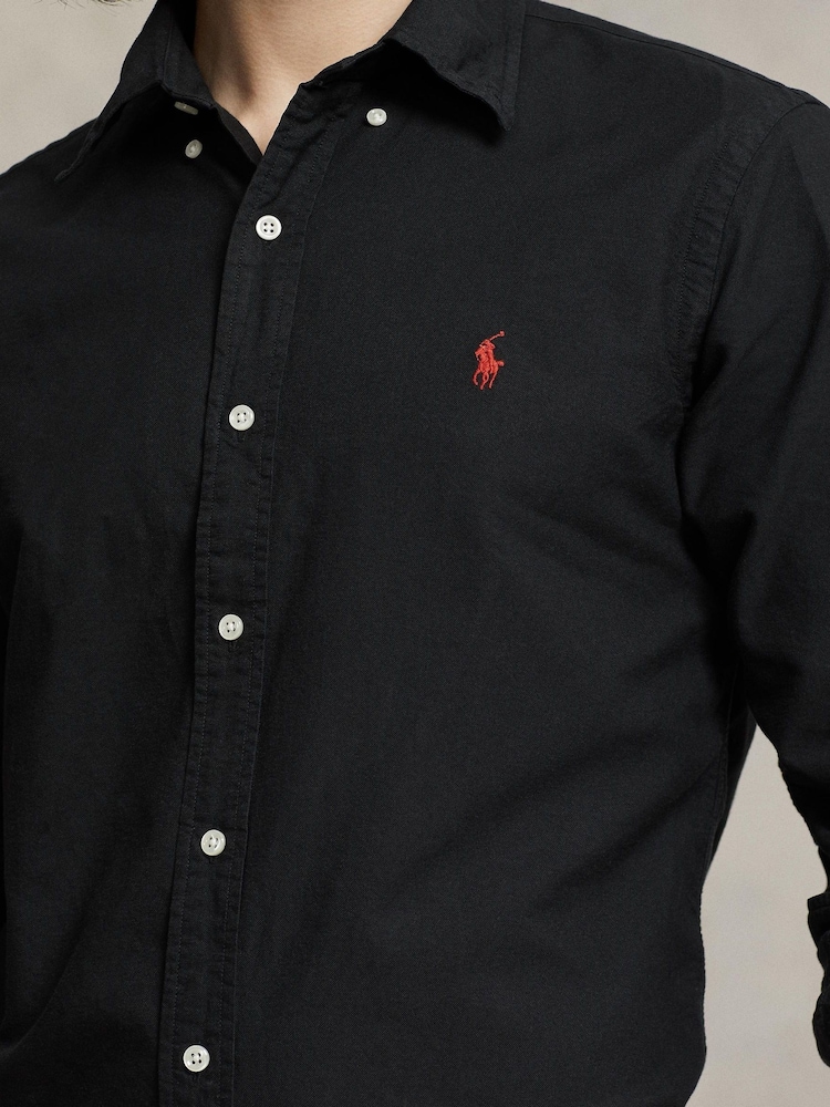 Polo Ralph Lauren Black Long Sleeve Custom Fit Oxford Shirt - Image 5 of 5