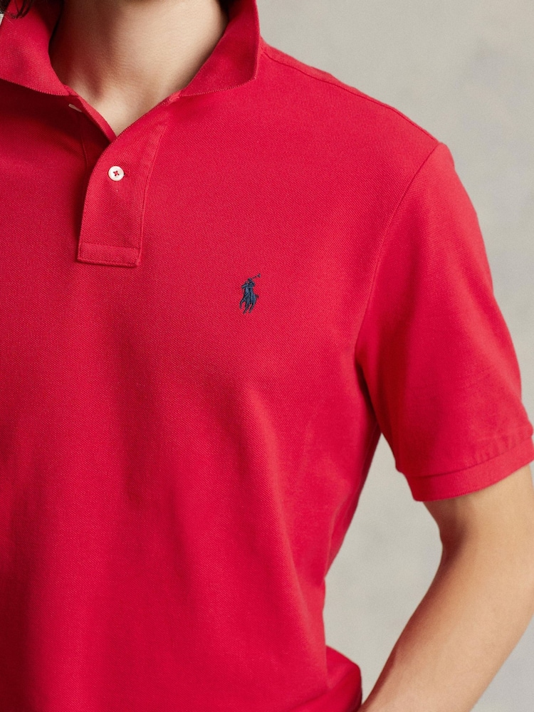 Polo Ralph Lauren Red Short Sleeve Mesh Polo Shirt - Image 4 of 4