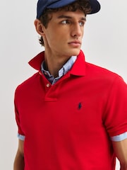 Sarkans - Polo Ralph Lauren Custom Fit Pique Polo Shirt - Attēls 5 no 5