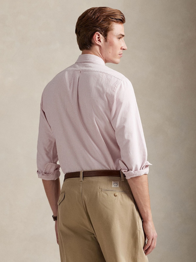 Polo Ralph Lauren Pink Long Sleeve Custom Fit Oxford Shirt - Image 2 of 10