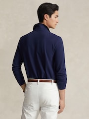 Polo Ralph Lauren Blue Long Sleeve Knit Polo Shirt - Image 2 of 4