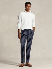 Polo Ralph Lauren White Polo Ralph Lauren Mesh-Knit Cotton Quarter-Zip Sweater - Image 3 of 5