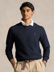 Polo Ralph Lauren Blue Long Sleeve Pullover Cotton Jumper - Image 1 of 5