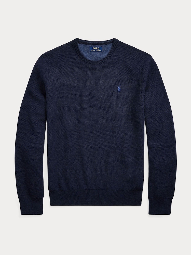 Polo Ralph Lauren Blue Long Sleeve Pullover Cotton Jumper - Image 5 of 5