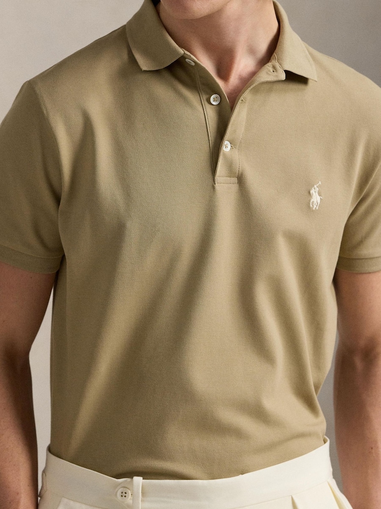 Polo Ralph Lauren Natural Short Sleeve Polo Shirt - Image 4 of 4