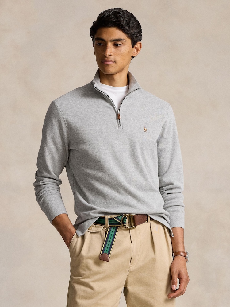 Polo Ralph Lauren Grey Long Sleeve Knit Shirt - Image 1 of 5