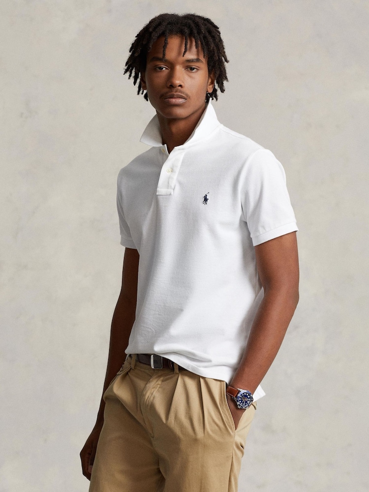 Polo Ralph Lauren White Short Sleeve Mesh Polo Shirt - Image 1 of 5