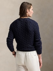 Polo Ralph Lauren Navy Blue Driver Long Sleeve Pullover Jumper - Image 2 of 6