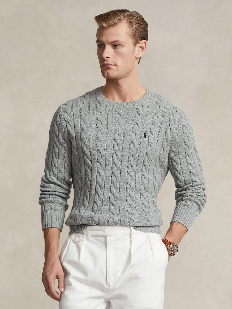 Polo Ralph Lauren Grey Driver Long Sleeve Pullover Jumper - Image 1 of 5